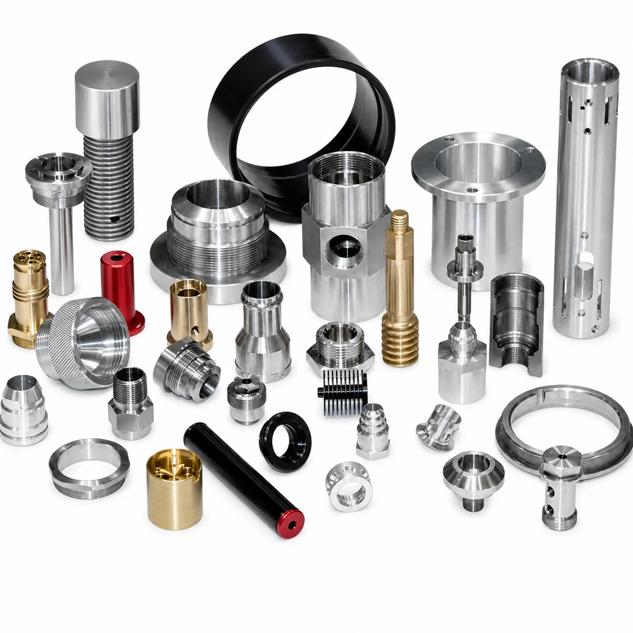 Precision turned components — group view